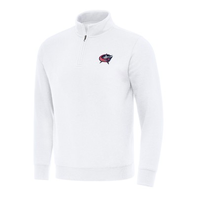Кофта на короткой молнии Columbus Blue Jackets Antigua Victory Mock - White