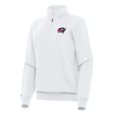 Кофта на короткой молнии Columbus Blue Jackets Antigua Womens Victory - White