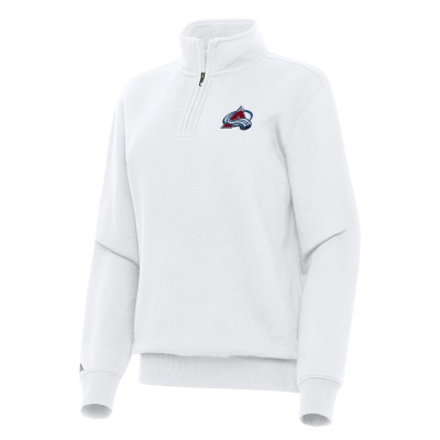 Женская Colorado Avalanche Antigua White Victory Quarter-Zip Sweatshirt