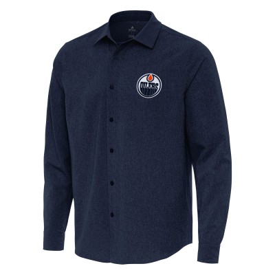 Рубашка Edmonton Oilers Antigua Navy Exposure Woven