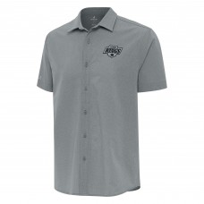 Los Angeles Kings Antigua Gray Activate Woven Short Sleeve Button-Up Shirt