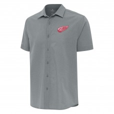 Рубашка с коротким рукавом Detroit Red Wings Antigua Activate Woven - Gray