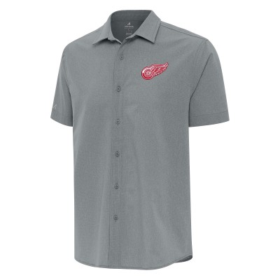 Рубашка с коротким рукавом Detroit Red Wings Antigua Activate Woven - Gray