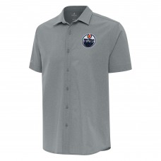 Рубашка с коротким рукавом Edmonton Oilers Antigua Gray Activate Woven