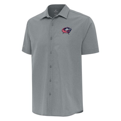 Рубашка с коротким рукавом Columbus Blue Jackets Antigua Activate Woven - Gray