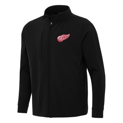 Detroit Red Wings Antigua Black Regard Full-Zip Jacket