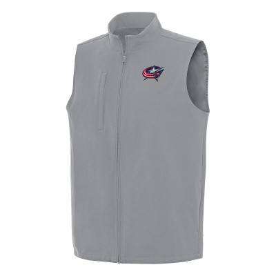 Columbus Blue Jackets Antigua Regard Full-Zip Vest - Gray
