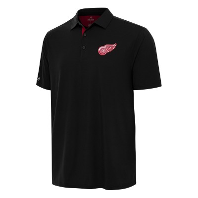 Detroit Red Wings Antigua Black Era Polo