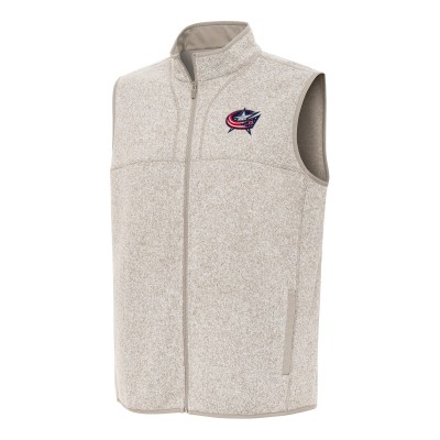 Columbus Blue Jackets Antigua Fortune Full-Zip Vest - Oatmeal