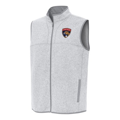 Florida Panthers Antigua Heather Gray Fortune Full-Zip Vest