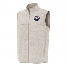Edmonton Oilers Antigua Oatmeal Fortune Full-Zip Vest