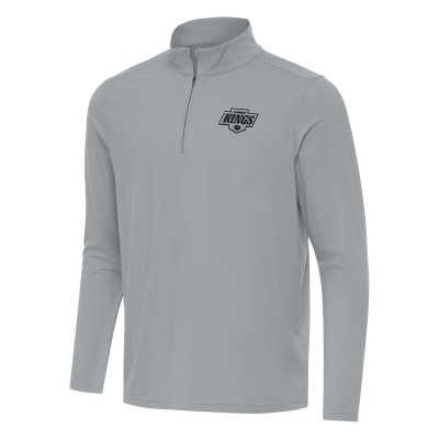 Los Angeles Kings Antigua Gray Intent Quarter-Zip Top