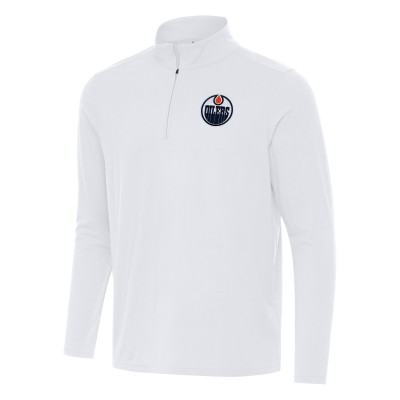 Кофта на короткой молнии Edmonton Oilers Antigua White Intent