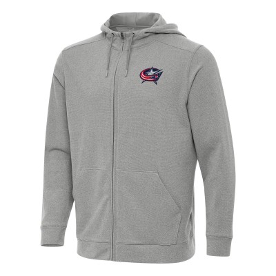 Толстовка на молнии Columbus Blue Jackets Antigua Effortless - Heather Gray