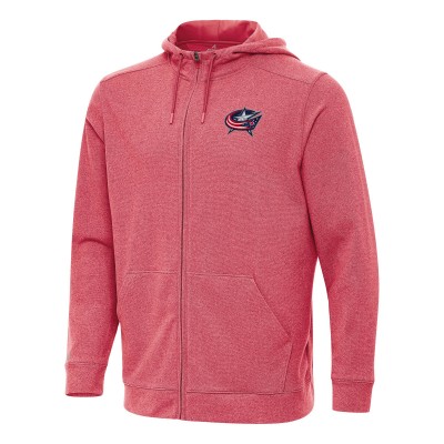 Толстовка на молнии Columbus Blue Jackets Antigua Effortless - Heather Red
