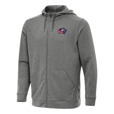 Толстовка на молнии Columbus Blue Jackets Antigua Effortless - Heather Black