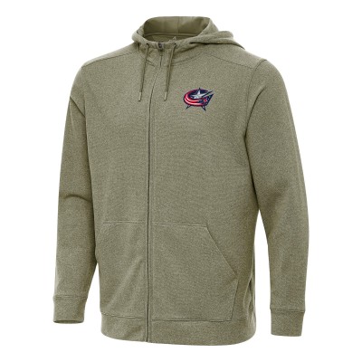 Толстовка на молнии Columbus Blue Jackets Antigua Effortless - Olive