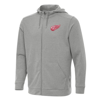 Толстовка на молнии Detroit Red Wings Antigua Effortless - Heather Gray