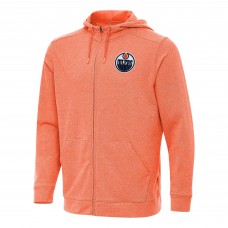 Толстовка на молнии Edmonton Oilers Antigua Heather Orange Effortless