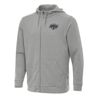 Los Angeles Kings Antigua Heather Gray Effortless Full-Zip Hoodie Jacket