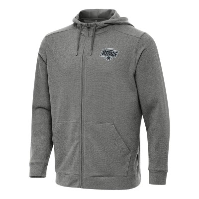 Los Angeles Kings Antigua Heather Black Effortless Full-Zip Hoodie Jacket
