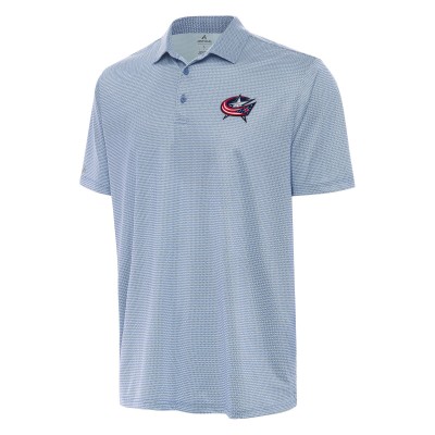 Columbus Blue Jackets Antigua Rings Polo - Heather Aqua/White