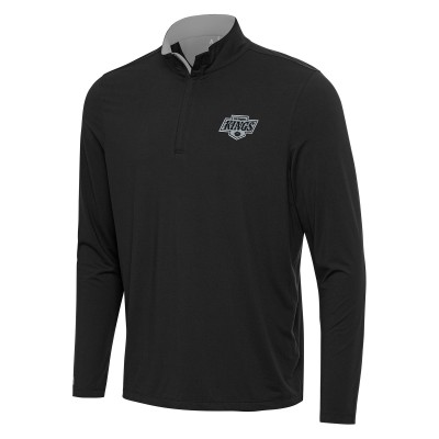 Los Angeles Kings Antigua Black/Gray Content Quarter-Zip Pullover Top