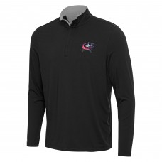 Columbus Blue Jackets Antigua Content Quarter-Zip Pullover Top - Black/Gray