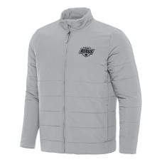 Los Angeles Kings Antigua Gray Swelter Full-Zip Puffer Jacket