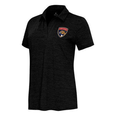 Женская поло Florida Panthers Antigua Heather Black Layout V-Neck