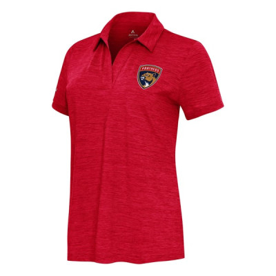 Женская поло Florida Panthers Antigua Heather Red Layout V-Neck