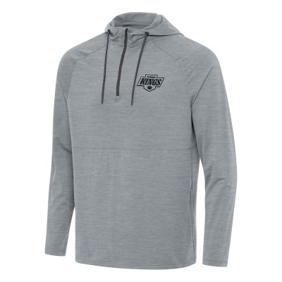 Los Angeles Kings Antigua Heather Gray Spikes Quarter-Zip Hoodie