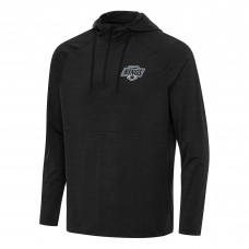 Los Angeles Kings Antigua Heather Black Spikes Quarter-Zip Hoodie