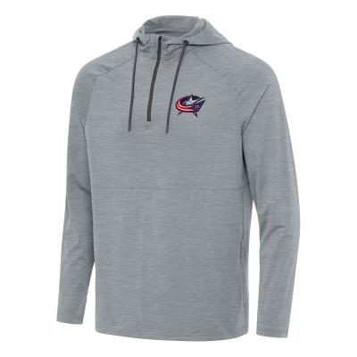 Толстовка на короткой молнии Columbus Blue Jackets Antigua Spikes - Heather Gray