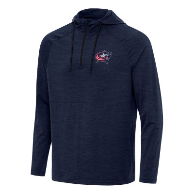 Толстовка на короткой молнии Columbus Blue Jackets Antigua Spikes - Heather Navy