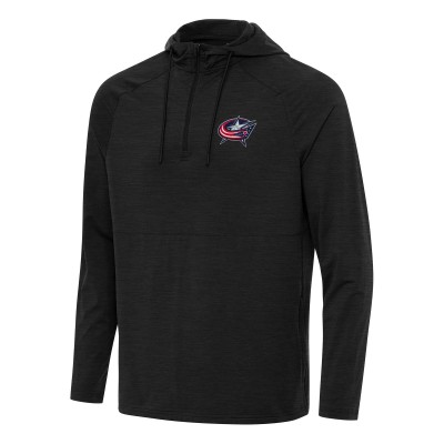 Толстовка на короткой молнии Columbus Blue Jackets Antigua Spikes - Heather Black