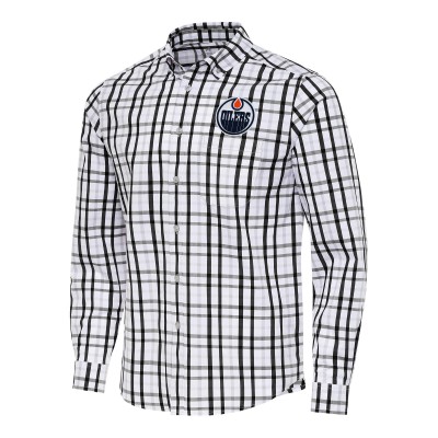 Рубашка Edmonton Oilers Antigua Black/Gray Tending 2