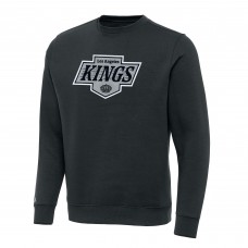 Los Angeles Kings Antigua Charcoal Victory Crewneck Pullover Sweatshirt