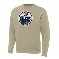 Кофта Edmonton Oilers Antigua Khaki Victory Crewneck