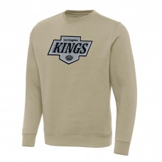 Los Angeles Kings Antigua Khaki Victory Crewneck Pullover Sweatshirt