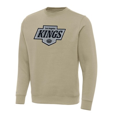 Los Angeles Kings Antigua Khaki Victory Crewneck Pullover Sweatshirt