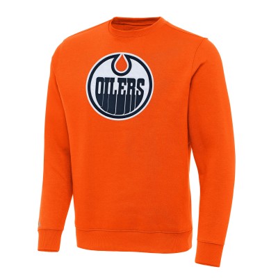 Кофта Edmonton Oilers Antigua Orange Victory Crewneck