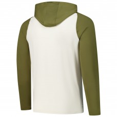 Футболка с длинным рукавом с капюшоном Pittsburgh Penguins Antigua Cream/Olive Intrepid Sand Raglan