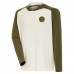 Футболка с длинным рукавом с капюшоном Boston Bruins Antigua Cream/Olive Intrepid Sand Raglan