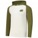 Футболка с длинным рукавом с капюшоном Columbus Blue Jackets Antigua Intrepid Sand Raglan- Cream/Olive