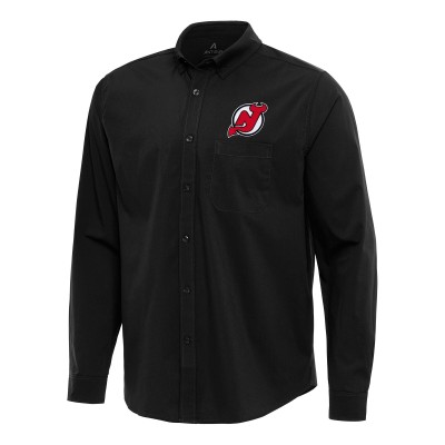 Рубашка New Jersey Devils Antigua Black Flight Woven Tri-Blend