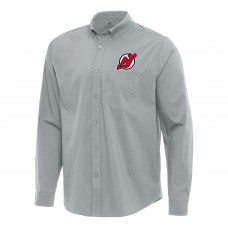 Рубашка New Jersey Devils Antigua Gray Flight Woven Tri-Blend