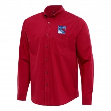Рубашка New York Rangers Antigua Red Flight Woven Tri-Blend Рубашка New York Rangers Antigua Red Flight Woven Tri-Blend