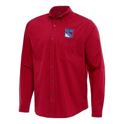 Рубашка New York Rangers Antigua Red Flight Woven Tri-Blend
