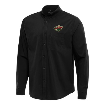 Рубашка Minnesota Wild Antigua Black Flight Woven Tri-Blend